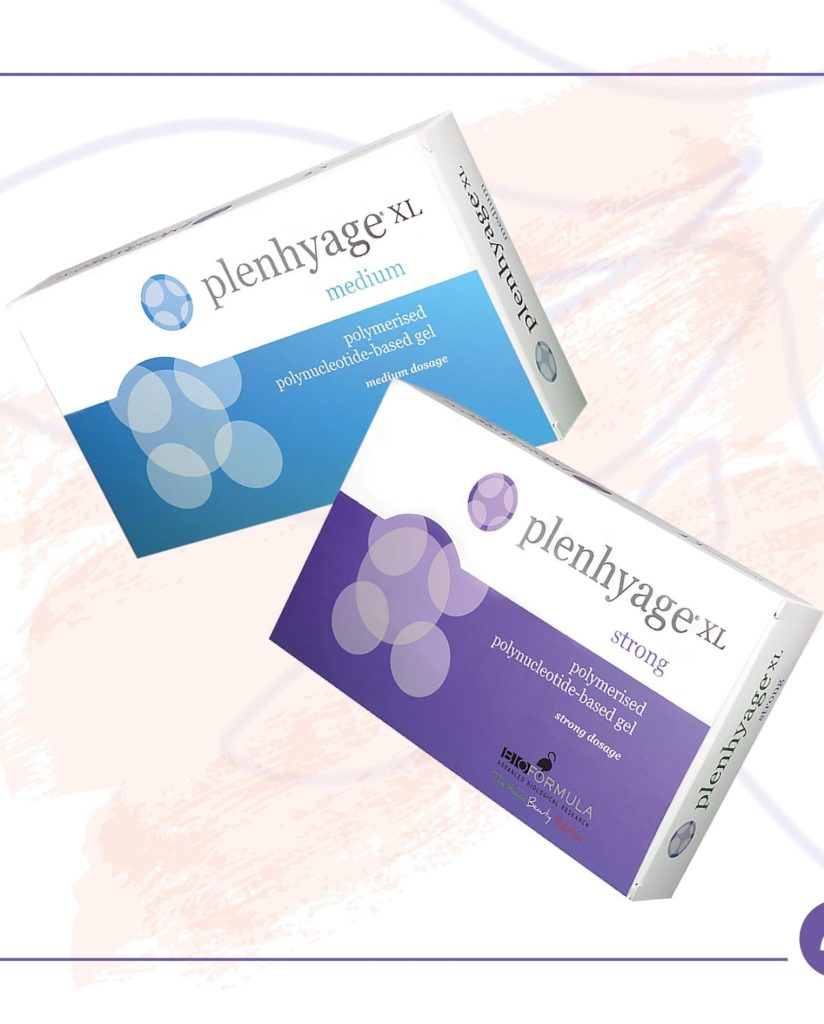 PLENHYAGE Polynucleotide (salmon sperm injections) – Improves skin elasticity, hydration, heals sun-damaged skin, scars, and rosacea. Reduces fine lines and wrinkles, improves eye bags and dark circles